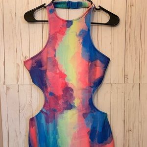 Tobi multi coloried cut out dress